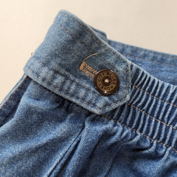 Vintage Koret City Blues Size 12 Maxi Skirt Blue Denim Pockets Elastic Waist - Picture 10 of 14